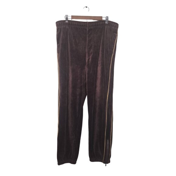 Koman Vintage Brown Velour Track Pants - Picture 1 of 6
